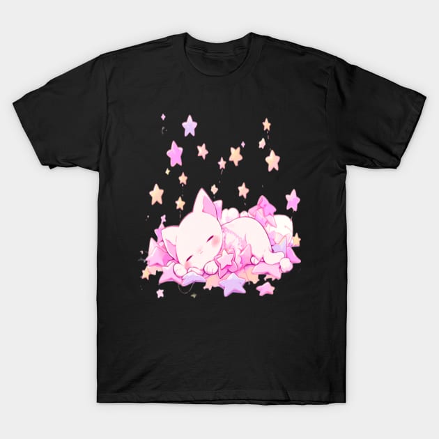 Kitty Sleeping T-Shirt by Art ucef